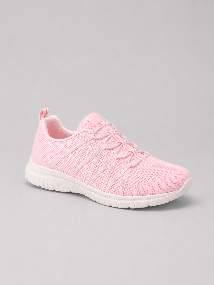 Women’s Comfort Slip-On Knit Trainers – Lightweight Sparkle Walking Shoes