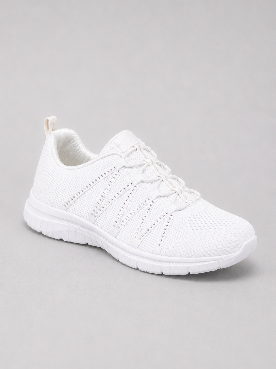 Women’s Comfort Slip-On Knit Trainers – Lightweight Sparkle Walking Shoes
