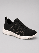 Women’s Comfort Slip-On Knit Trainers – Lightweight Sparkle Walking Shoes