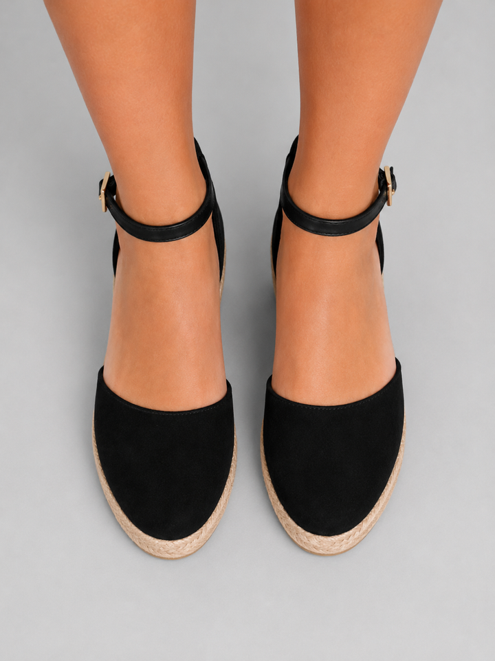 Women's Comfortable Closed Toe Wedge Sandals with Ankle Strap