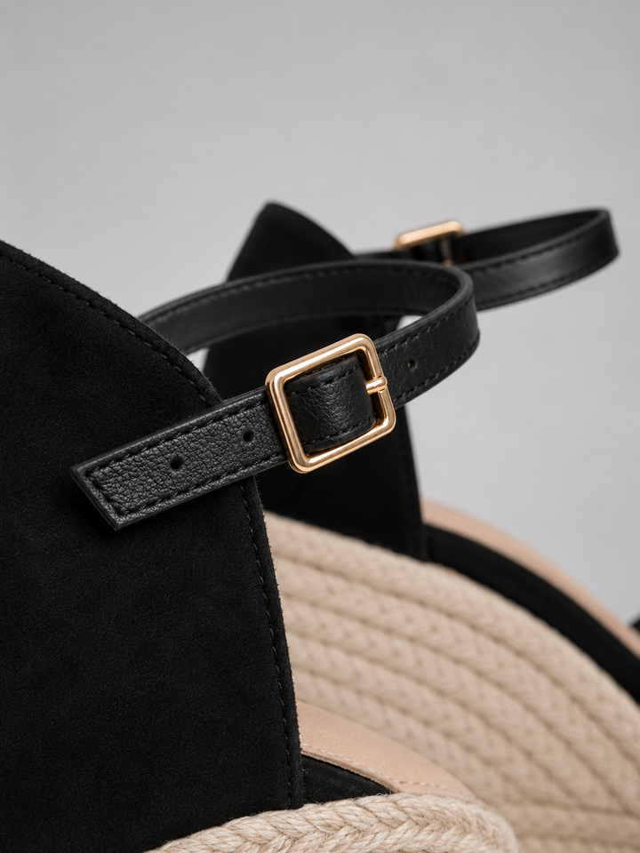 Women's Comfortable Closed Toe Wedge Sandals with Ankle Strap