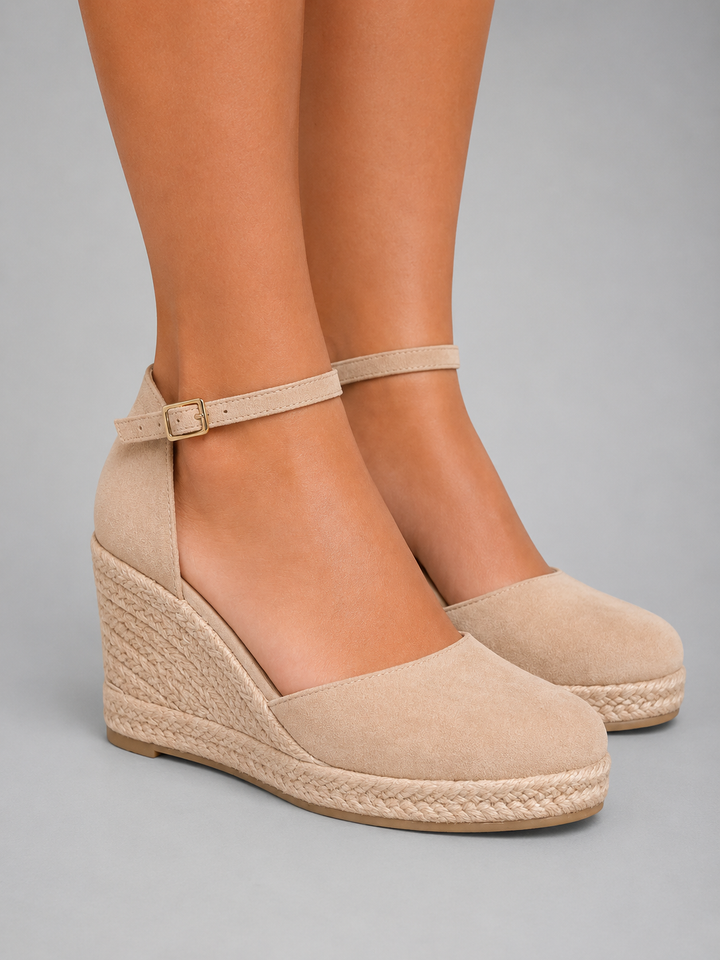 Women's Comfortable Closed Toe Wedge Sandals with Ankle Strap