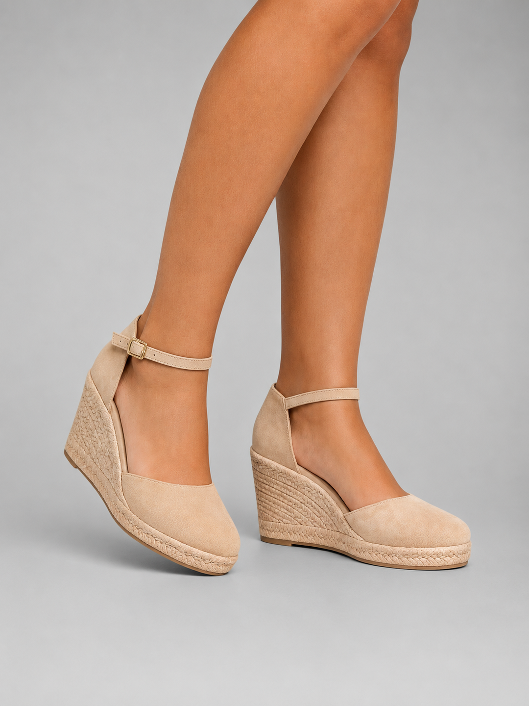 Women's Comfortable Closed Toe Wedge Sandals with Ankle Strap