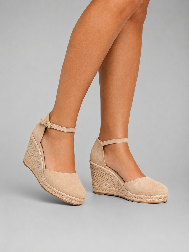 Women's Comfortable Closed Toe Wedge Sandals with Ankle Strap