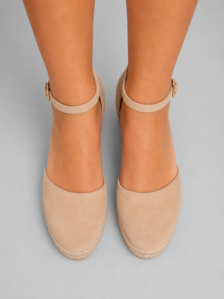 Women's Comfortable Closed Toe Wedge Sandals with Ankle Strap