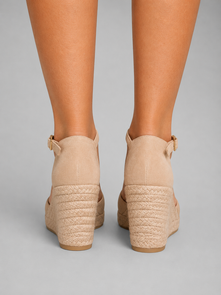 Women's Comfortable Closed Toe Wedge Sandals with Ankle Strap