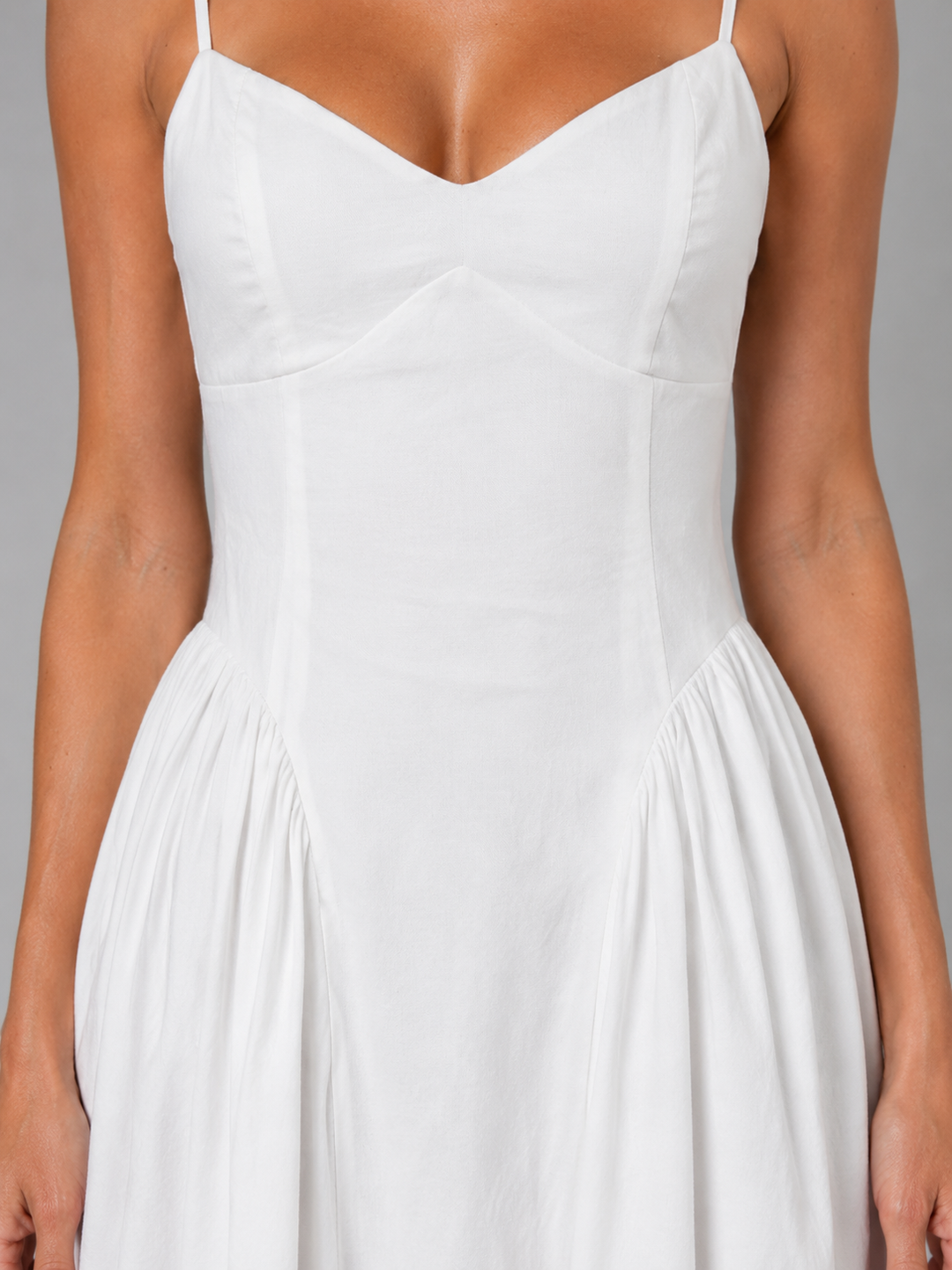 Women's Corset Full Skirt Midi Dress – Wedding Guest Occasion