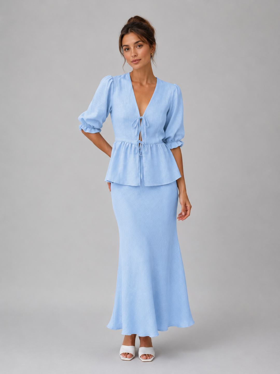 Women’s Cotton Two Piece Skirt Set – Elegant Summer Style