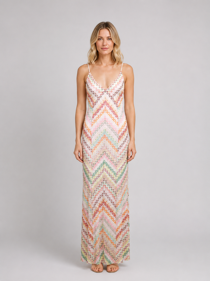 Women's Crochet Knit Maxi Dress – Boho Summer Style