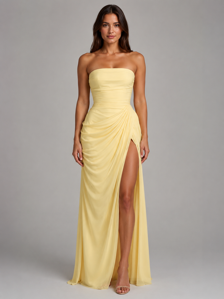 Women’s Draped Corset Maxi Dress – Sculpted Fit