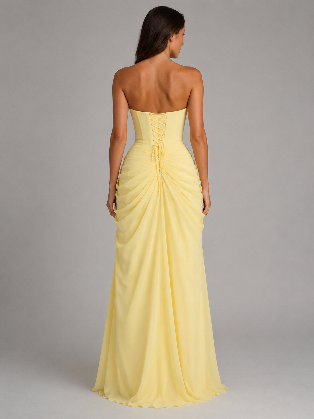 Women’s Draped Corset Maxi Dress – Sculpted Fit