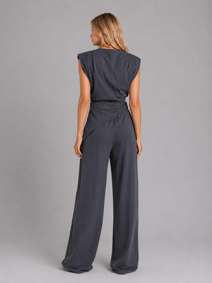 Women’s Draped Two-Piece Co-Ord Set – Relaxed Lounge Style