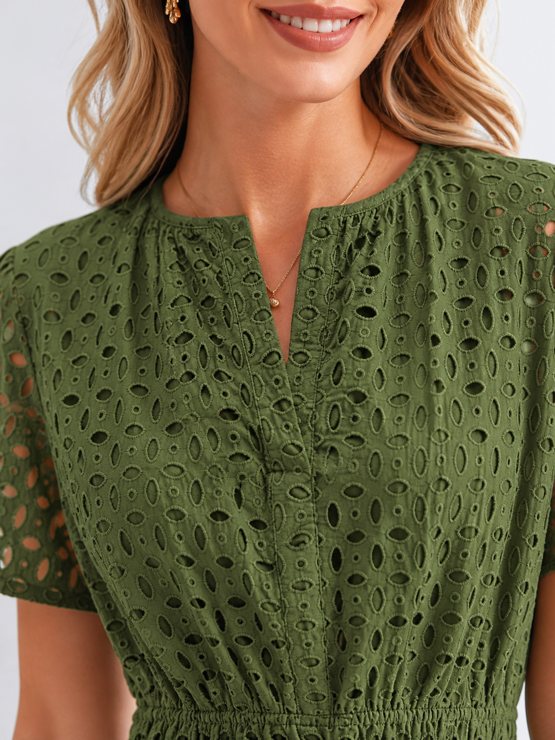 Marguerite Eyelet Midi Dress