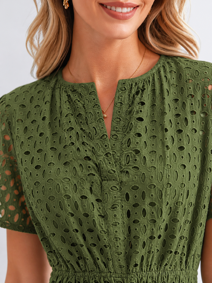 Marguerite Eyelet Midi Dress