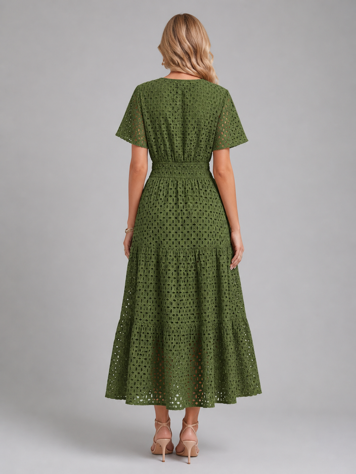 Marguerite Eyelet Midi Dress