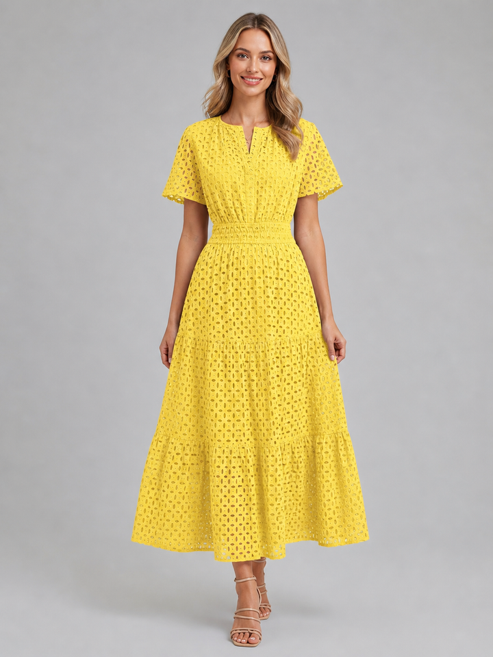 Marguerite Eyelet Midi Dress