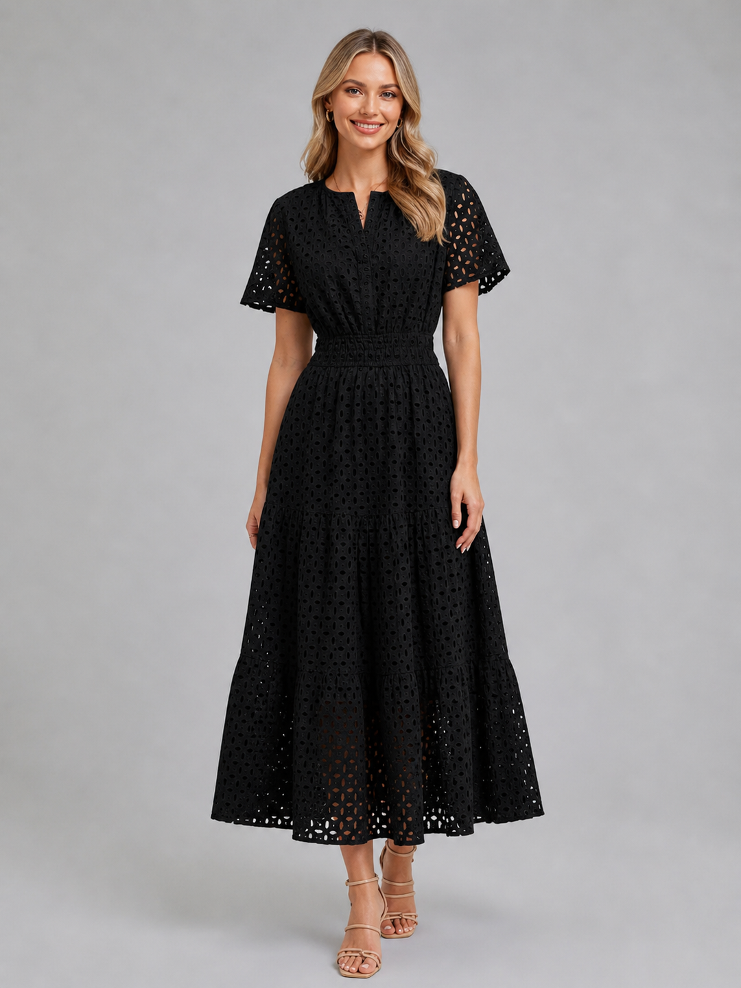 Marguerite Eyelet Midi Dress