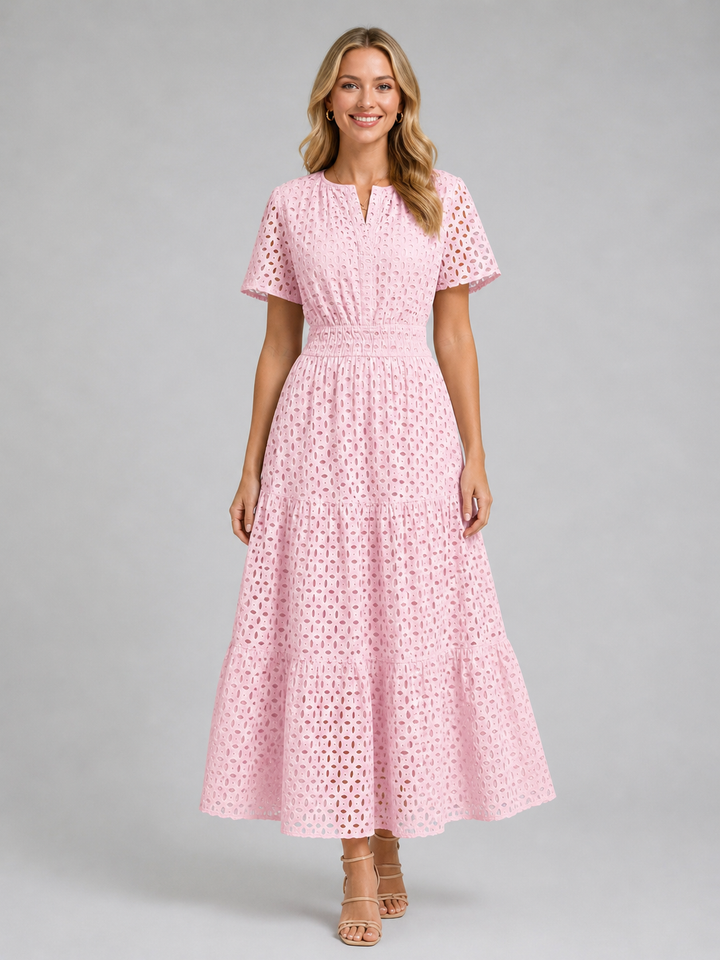 Marguerite Eyelet Midi Dress