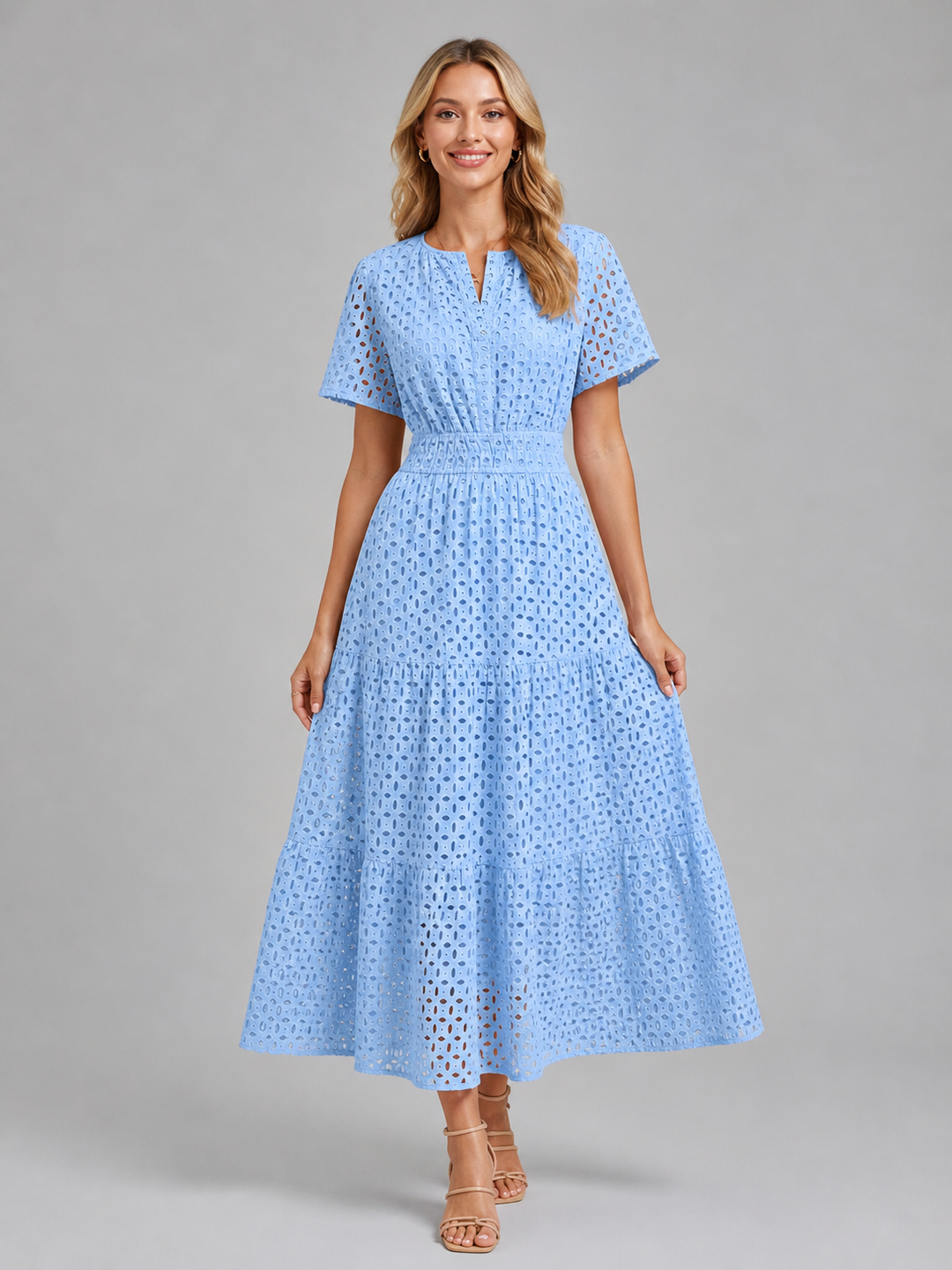 Marguerite Eyelet Midi Dress