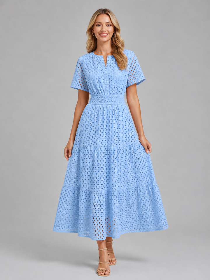 Marguerite Eyelet Midi Dress