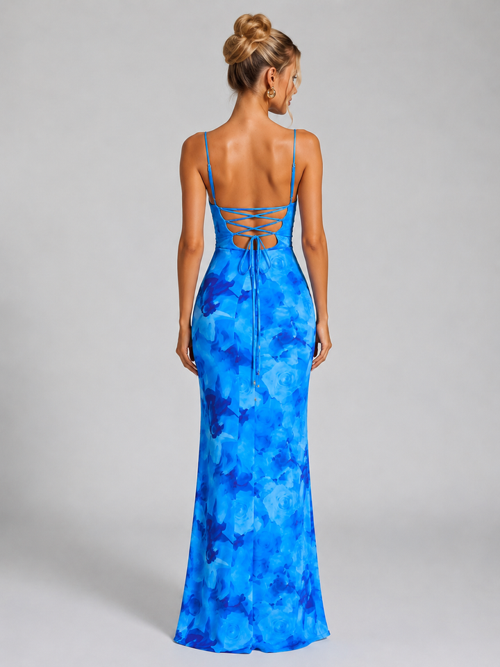Women’s Floral Bodycon Maxi Dress – Sculpted Elegant Silhouette