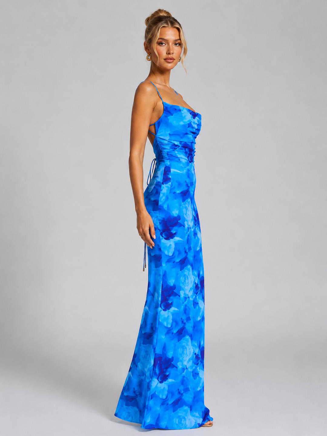 Women’s Floral Bodycon Maxi Dress – Sculpted Elegant Silhouette