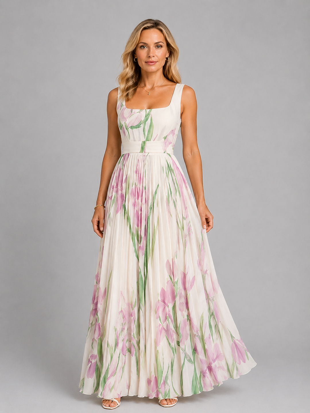 Women's Floral Maxi Dress – Flattering A-Line Fit