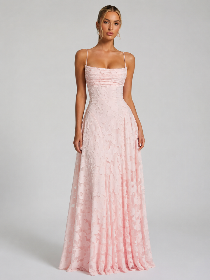 Women’s Floral Maxi Dress – Sculpted Silhouette