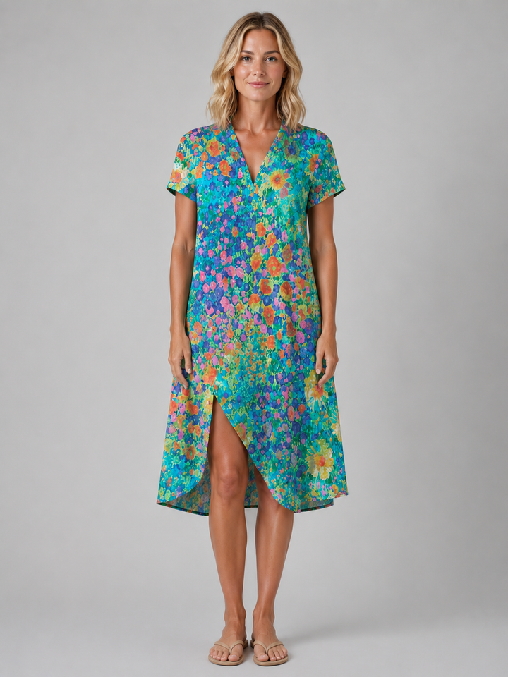 Women's Floral Print Midi Dress – Summer Occasion Style