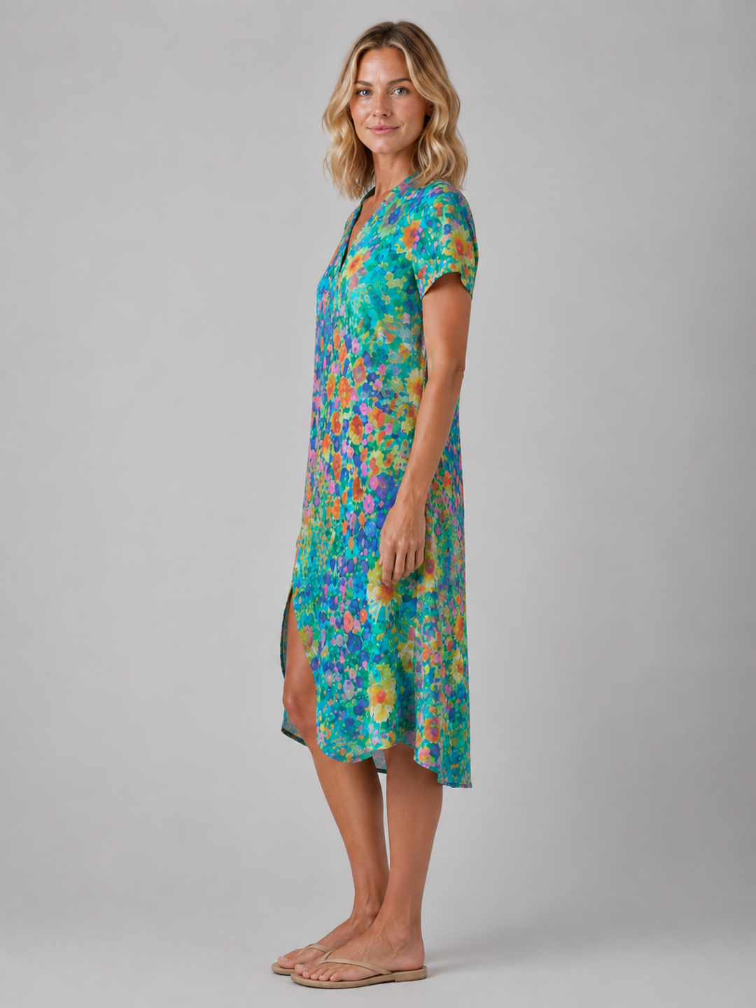 Women's Floral Print Midi Dress – Summer Occasion Style