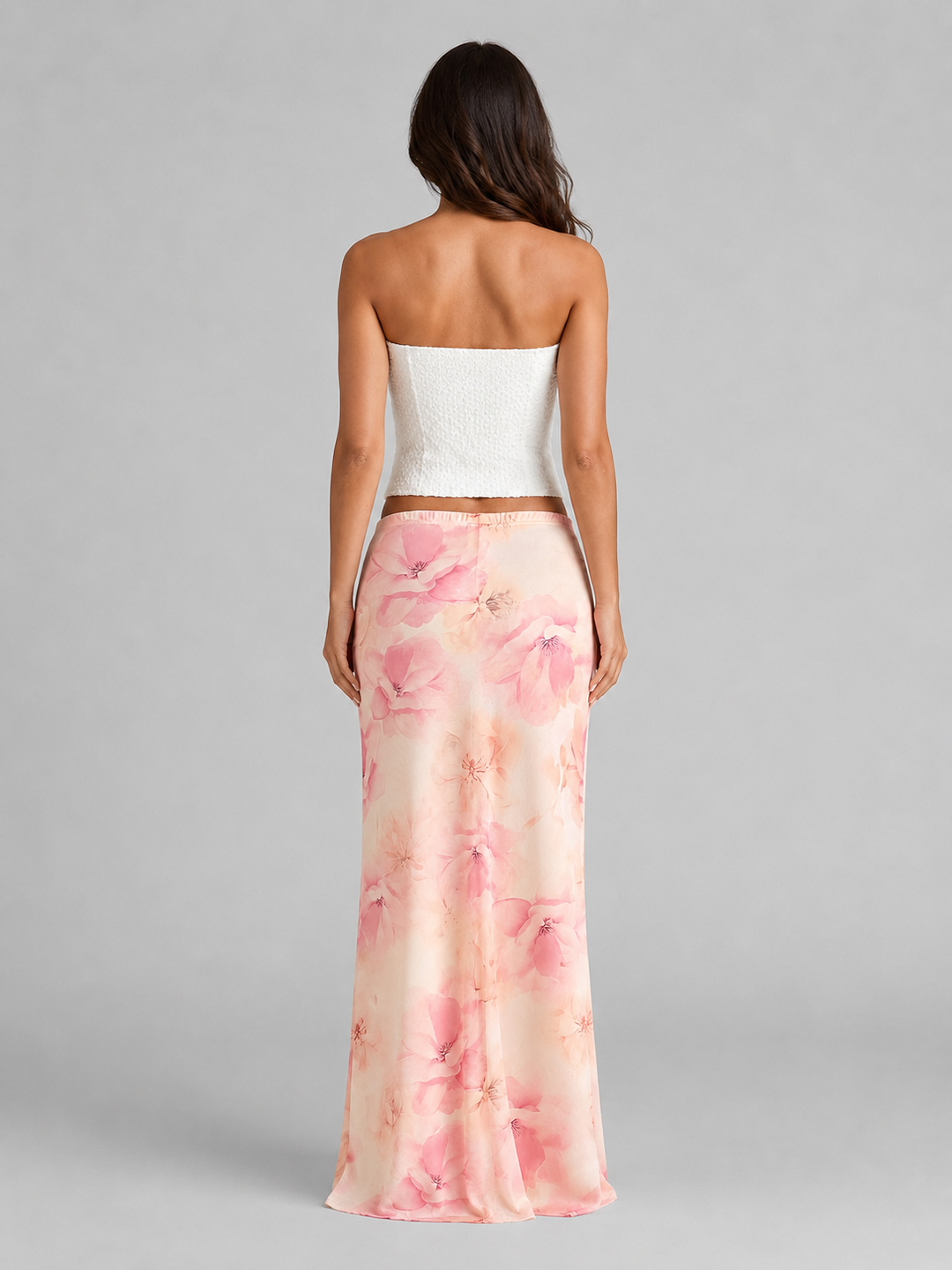 Women's Floral Satin Feel Maxi Skirt – Summer Holiday Occasion