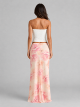 Women's Floral Satin Feel Maxi Skirt – Summer Holiday Occasion