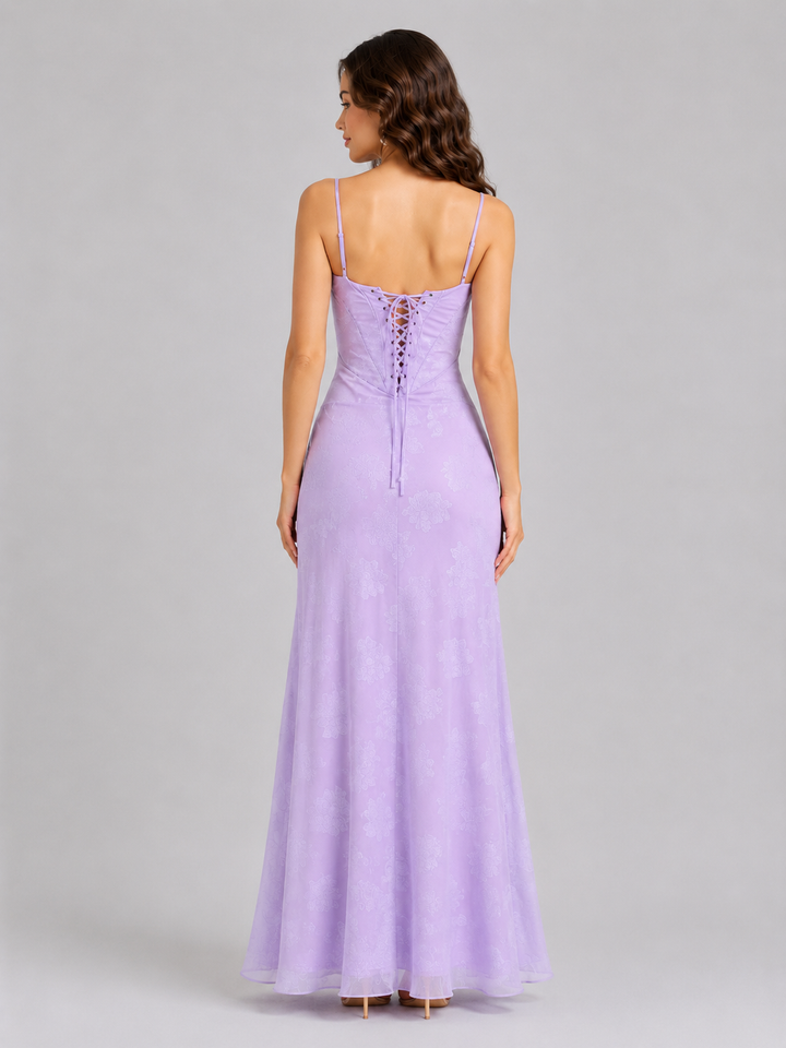 Women's Floral Sweetheart Maxi Dress – Flowing Silhouette