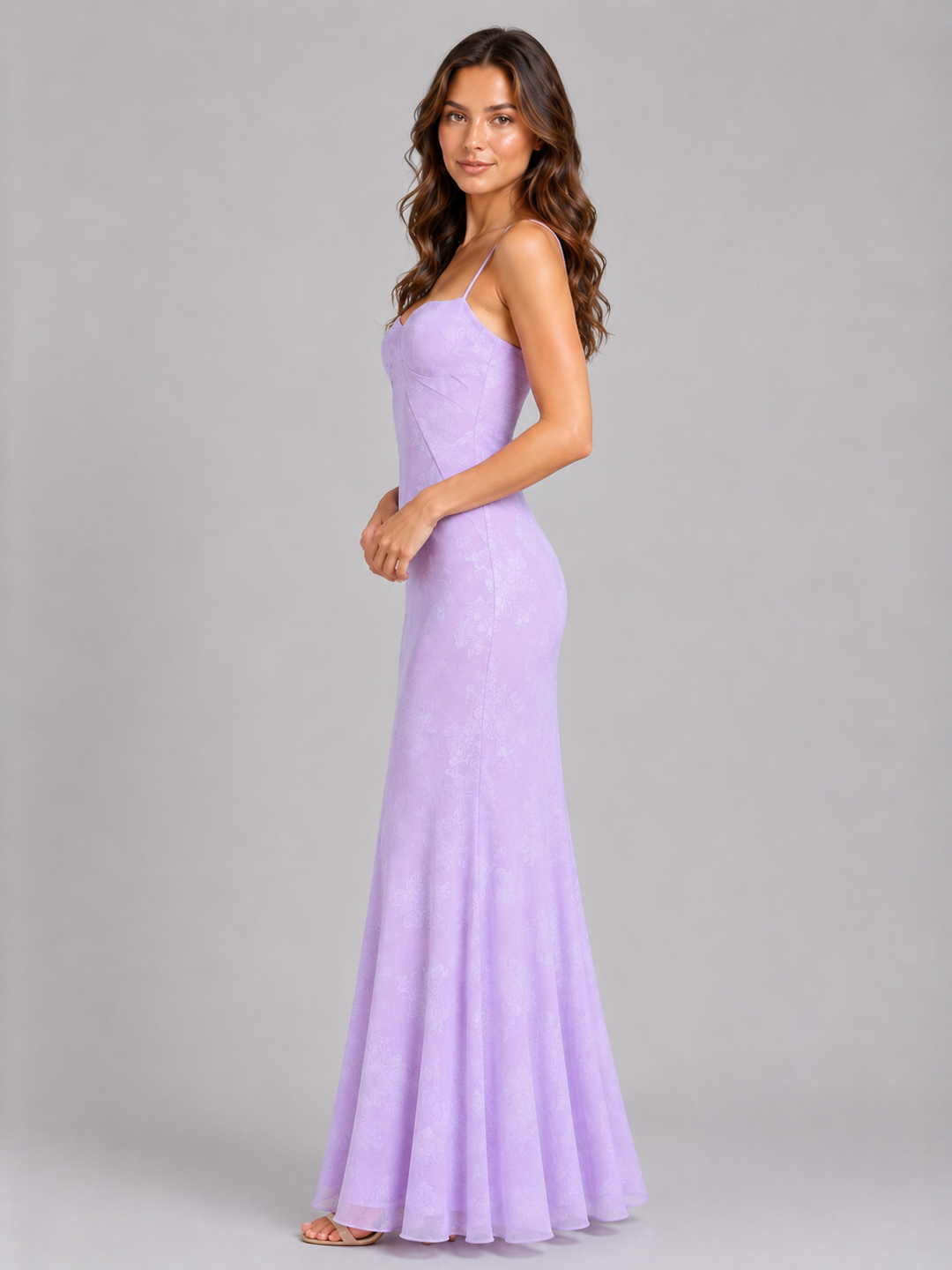 Women's Floral Sweetheart Maxi Dress – Flowing Silhouette