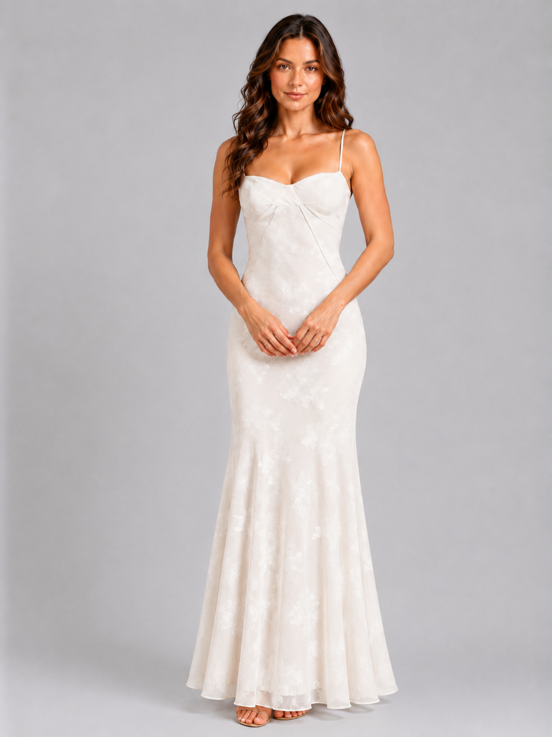 Women's Floral Sweetheart Maxi Dress – Flowing Silhouette