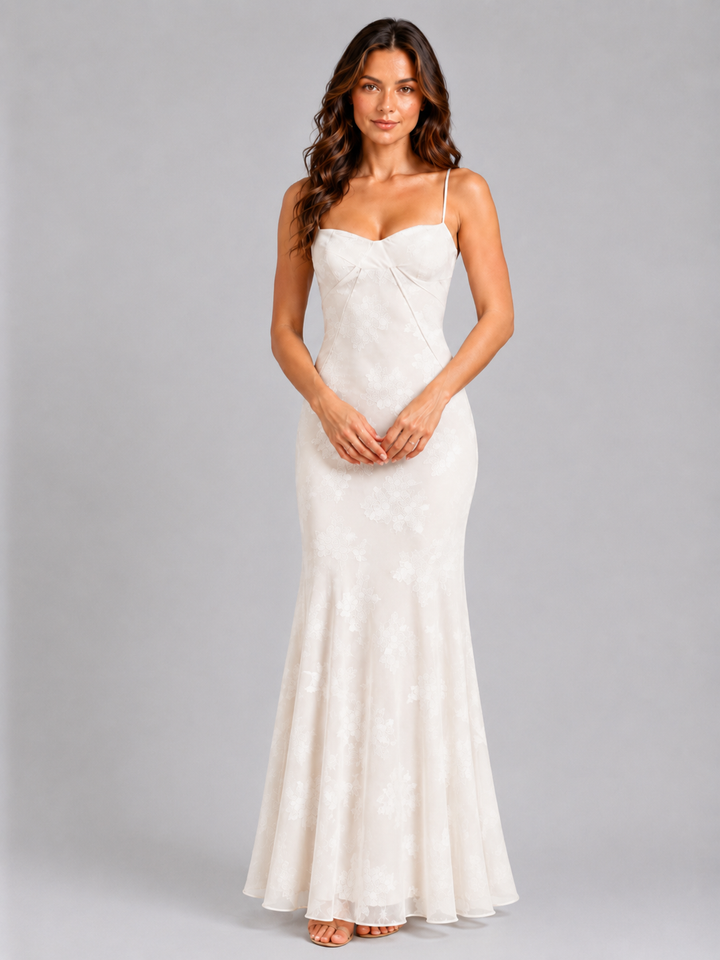 Women's Floral Sweetheart Maxi Dress – Flowing Silhouette