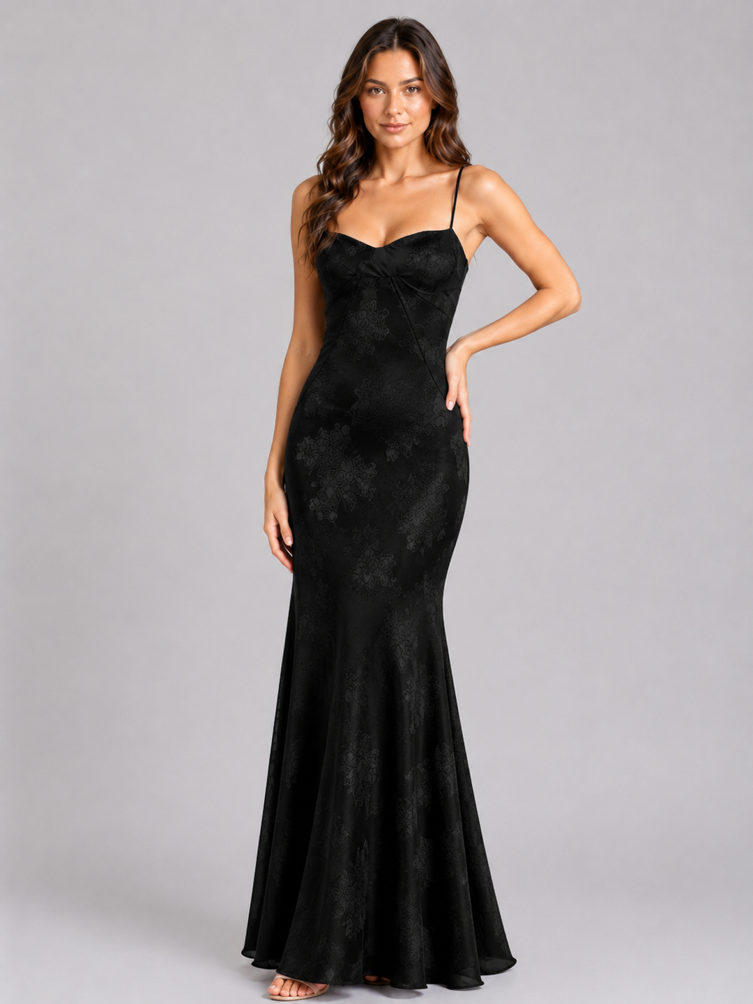 Women's Floral Sweetheart Maxi Dress – Flowing Silhouette
