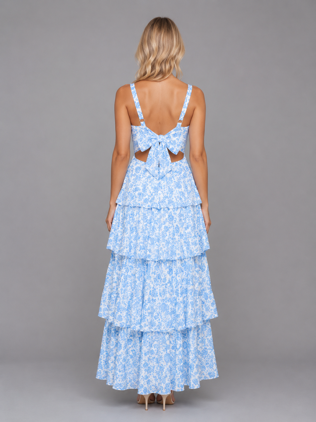 Women's Floral Tiered Maxi Dress – Summer Occassion Style