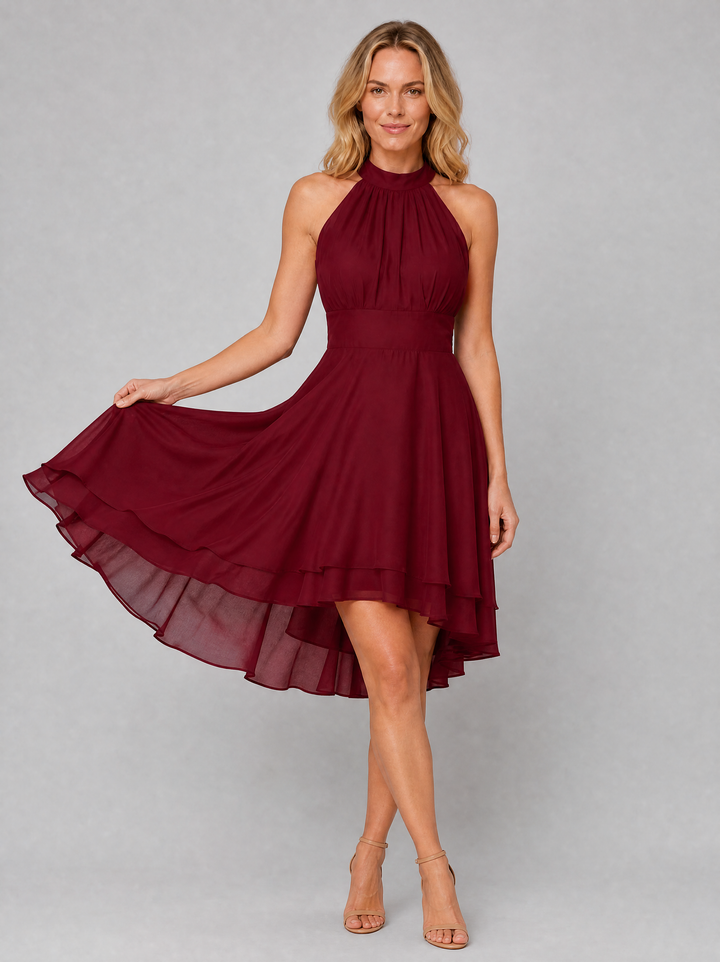Women’s Halter Neck Chiffon Style Dress – Wedding Guest Style