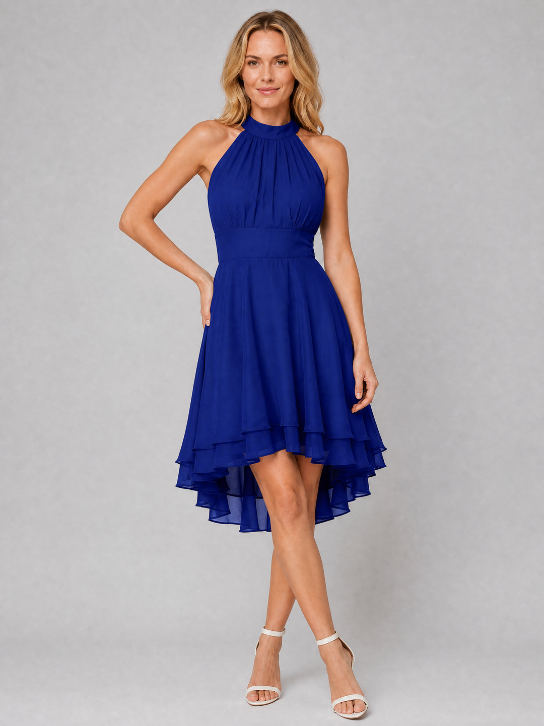 Women’s Halter Neck Chiffon Style Dress – Wedding Guest Style