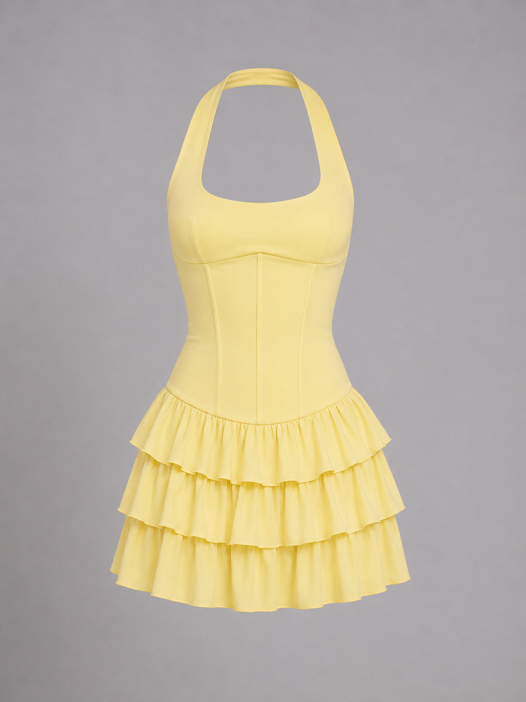 Women’s Halter Ruffle Mini Dress – Corset Fit Summer Style