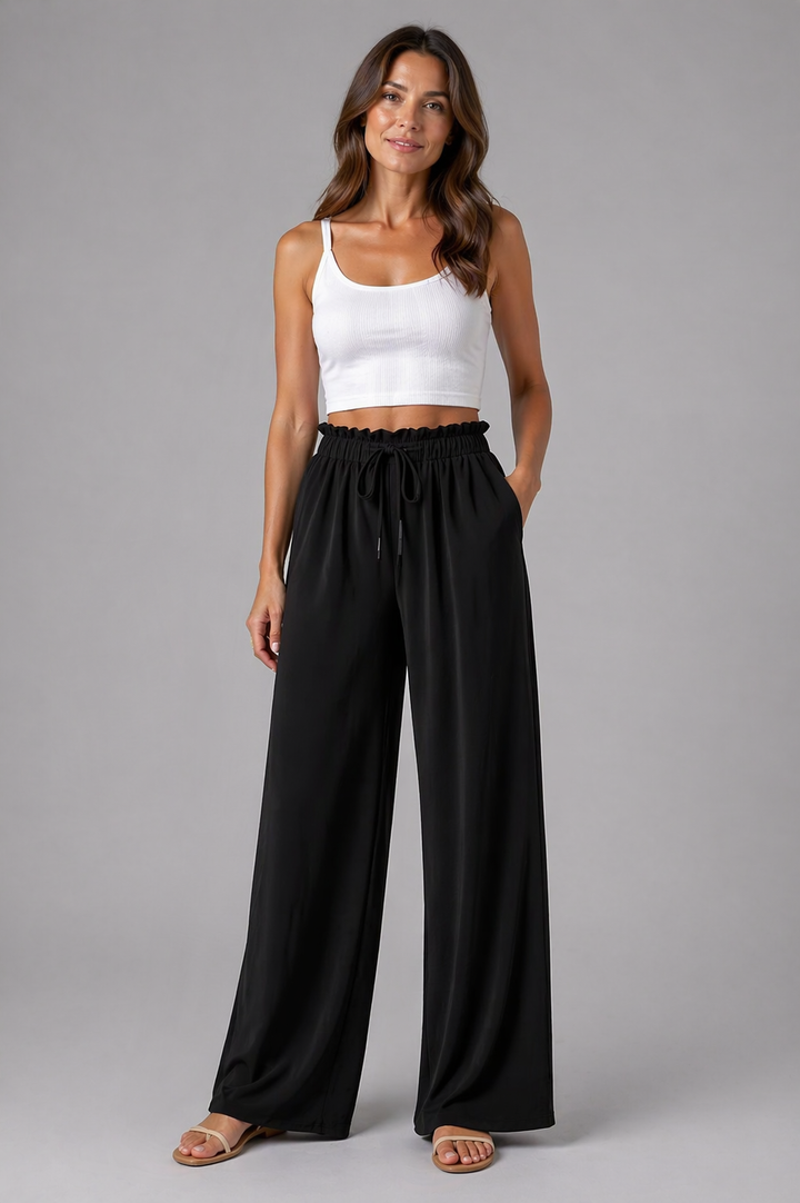 Women’s High-Waisted Wide-Leg Trousers – Relaxed Fit