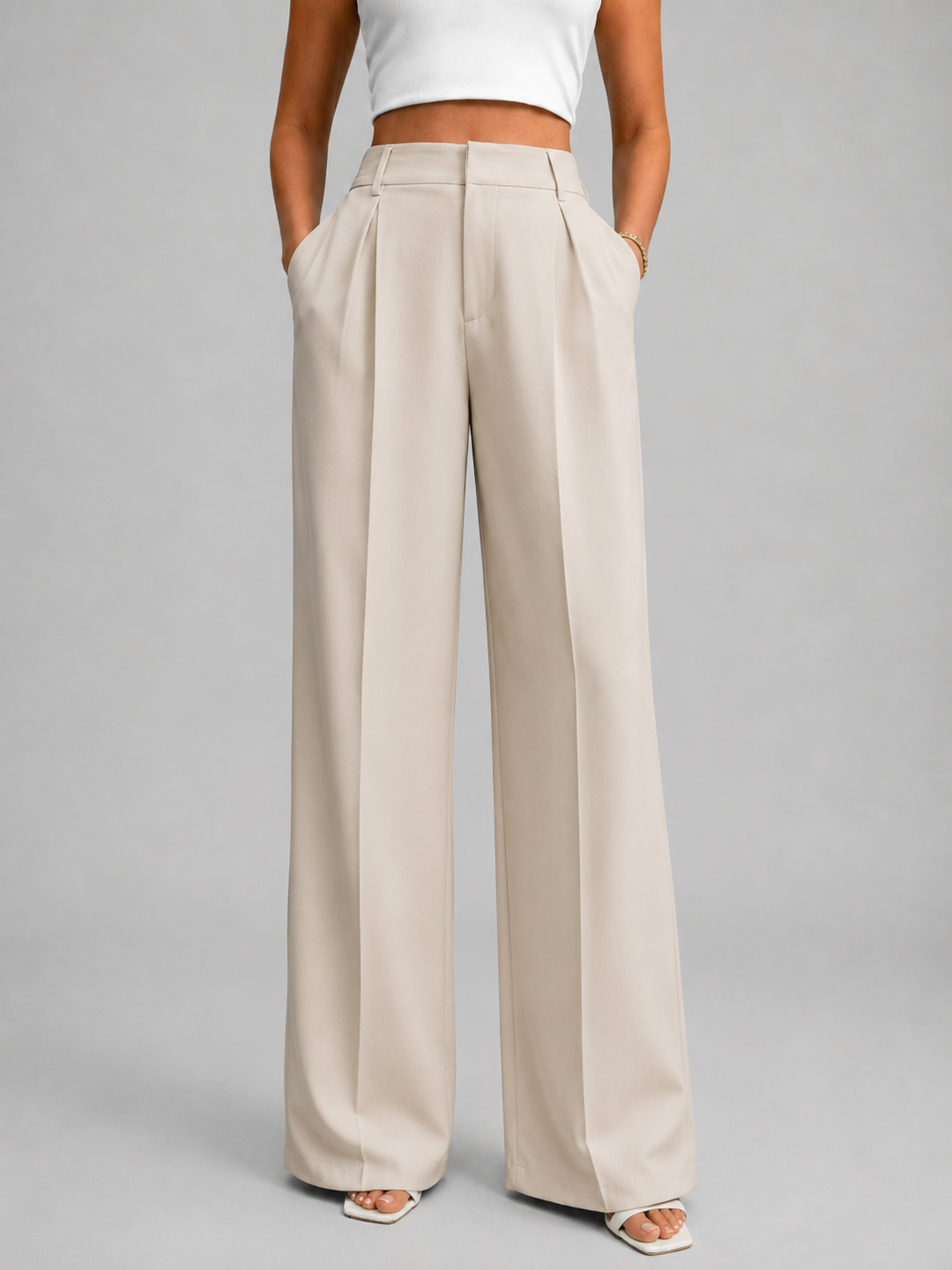 Women's High Waisted Wide Leg Trousers – Tailored Everyday Style