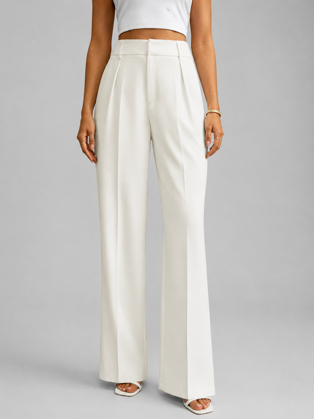 Women's High Waisted Wide Leg Trousers – Tailored Everyday Style