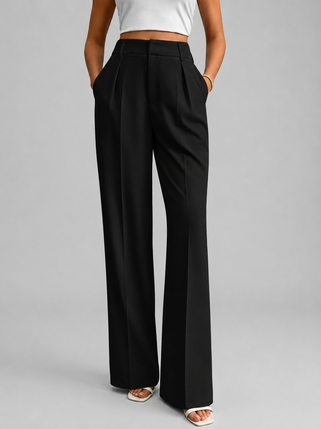 Women's High Waisted Wide Leg Trousers – Tailored Everyday Style