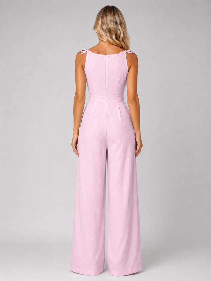 Women’s Jacquard Wide Leg Jumpsuit – Summer Occasion Style