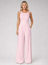 Women’s Jacquard Wide Leg Jumpsuit – Summer Occasion Style