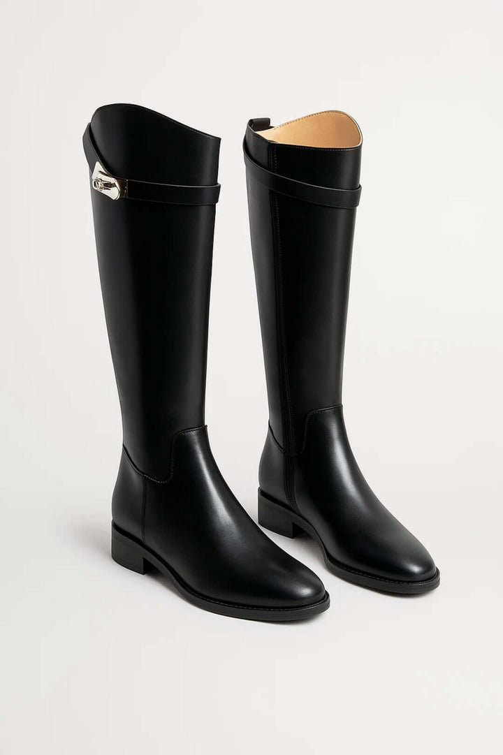 Women’s Knee-High Boots – Buckle Detail