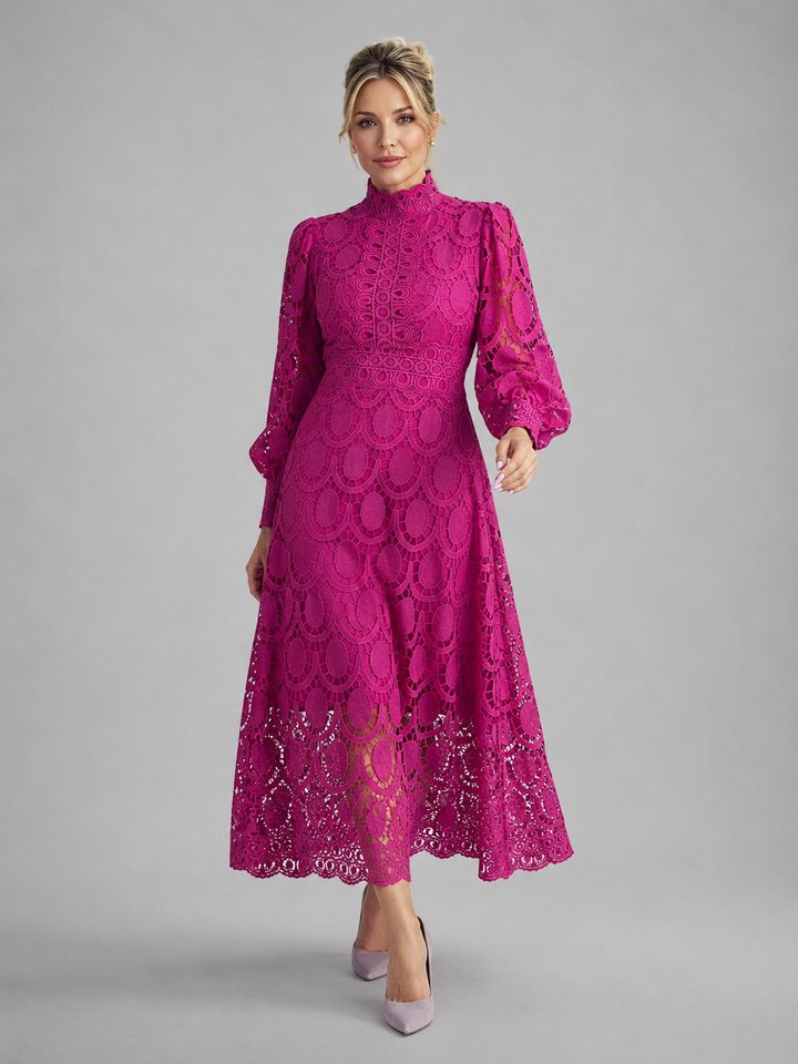 Women’s Lace Midi Dress – Elegant Flowing Silhouette
