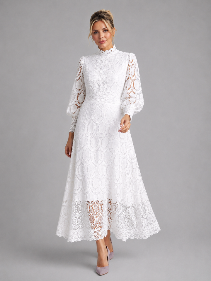 Women’s Lace Midi Dress – Elegant Flowing Silhouette